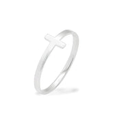 Cross ring 14K white gold